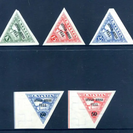 1933 10s to 100s Air Charity Surcharge "Triangles" ...