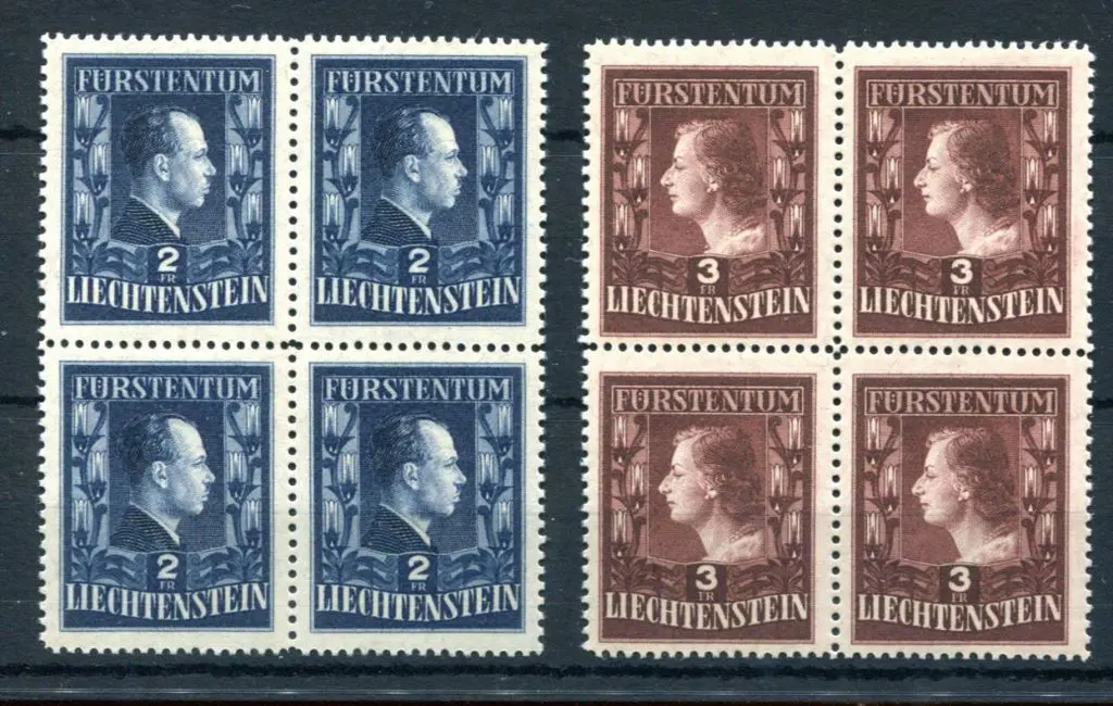 Liechtenstein 1951 2f & 3f Prince Francis Josef II ... Image 1++