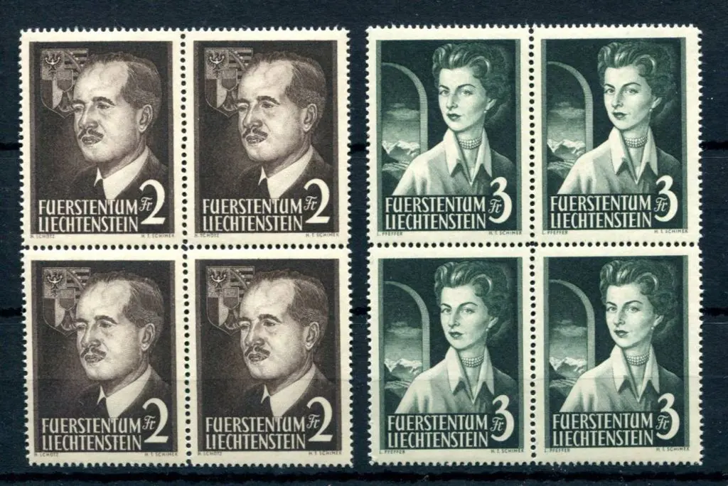 Liechtenstein 1955 2f & 3f Prince Francis Josef II ... Image 1++