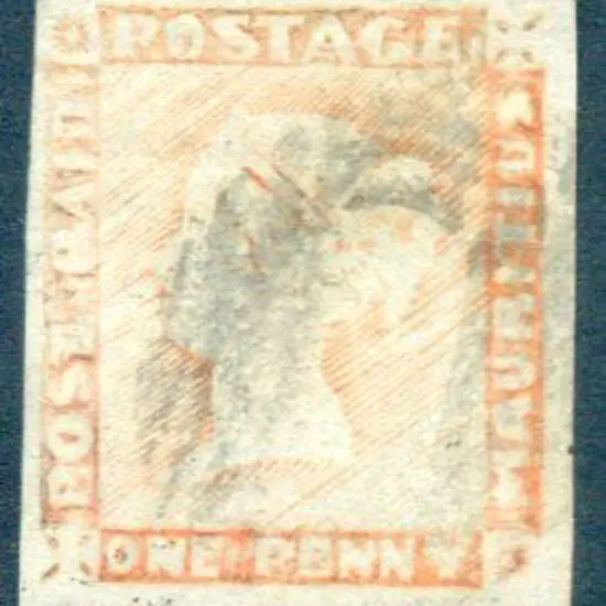 Mauritius1848/59 1d orange-red Barnard engraved QV ...