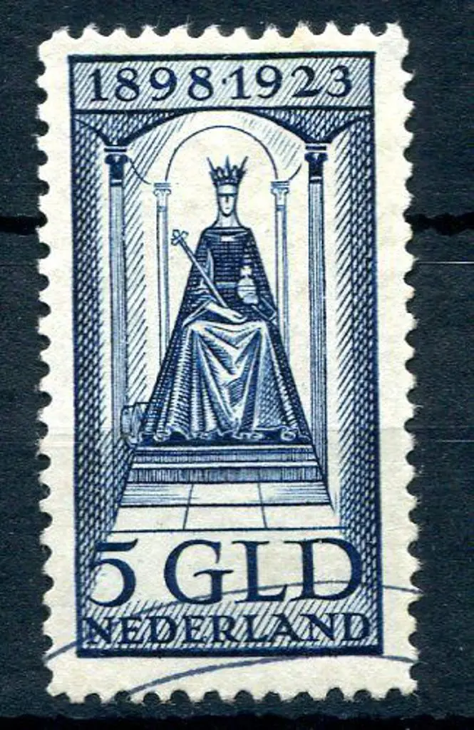 Netherlands 1923 5g indigo Silver Jubilee. Fine ... Image 1++