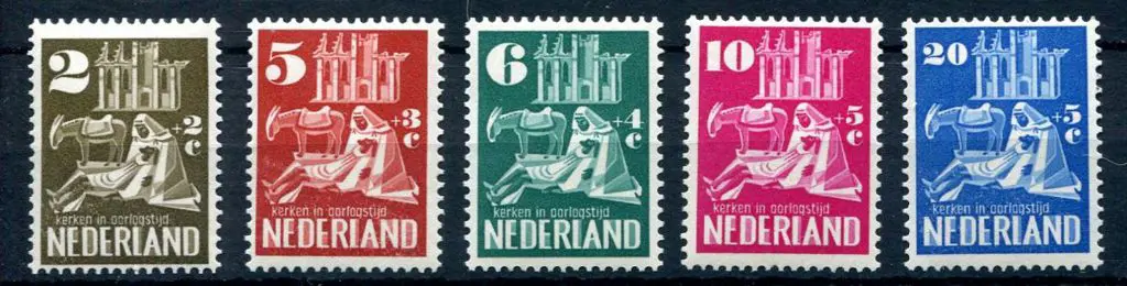 Netherlands 1950 Bombed Churches Rebuilding Fund ... Image 1++