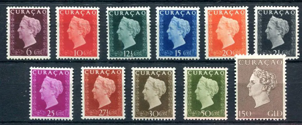 Netherlands - Curacao 1948 Queen Wilhelmina set of ... Image 1++
