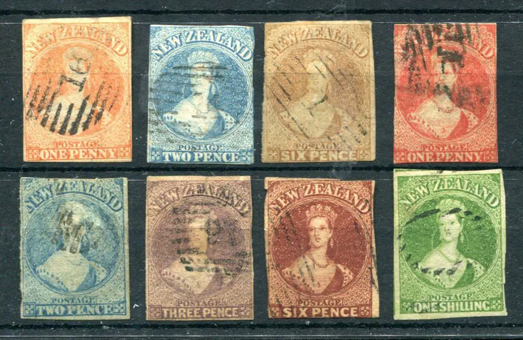 New Zealand 1862/64 wmk star imperf group ... Image 1++