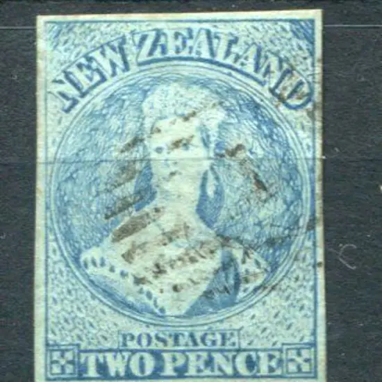 New Zealand 1864 2d pale blue imperf (Plate I, ...