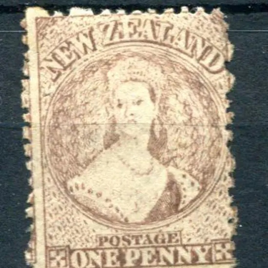 New Zealand 1871/73 1d pale brown Chalon (worn ...