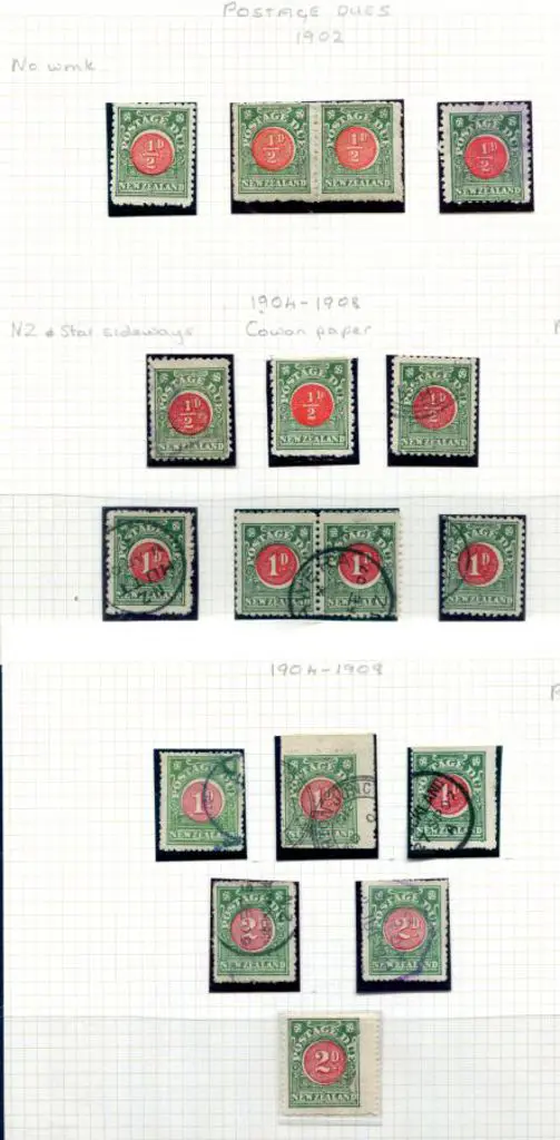 New Zealand 1902 & 1904/08 Postage Dues with the ... Image 1++