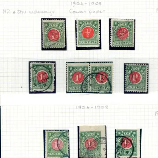 New Zealand 1902 & 1904/08 Postage Dues with the ...