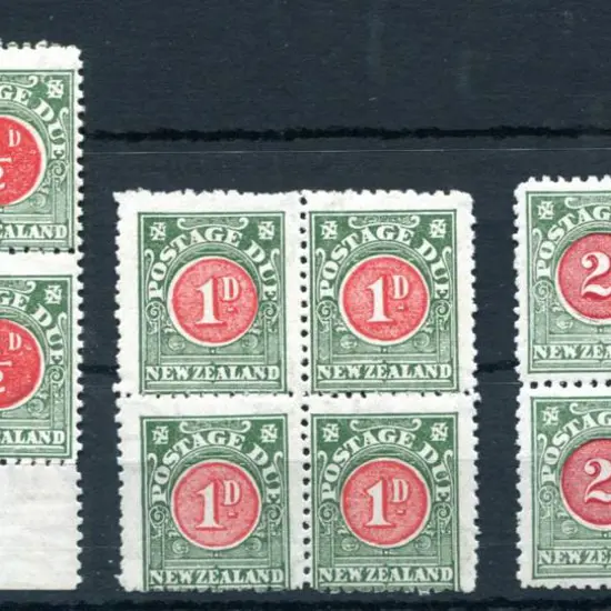 New Zealand 1904/09 ½d (bottom marginal), 1d & 2d ...