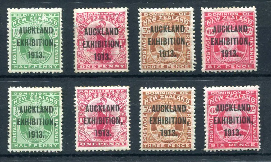 New Zealand 1913 Auckland Exhibition x 2 sets ... Image 1++