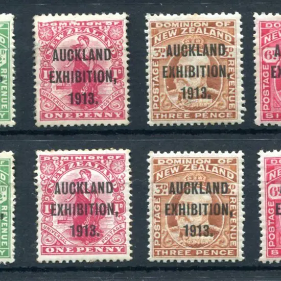 New Zealand 1913 Auckland Exhibition x 2 sets ...