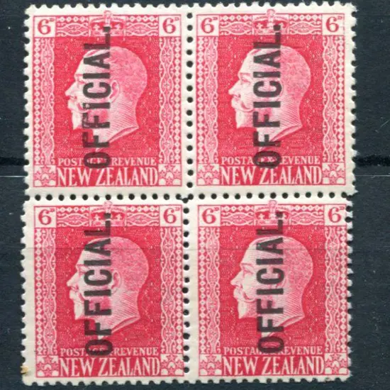 New Zealand 1915/27 6d carmine KGV "OFFICIAL" in a ...