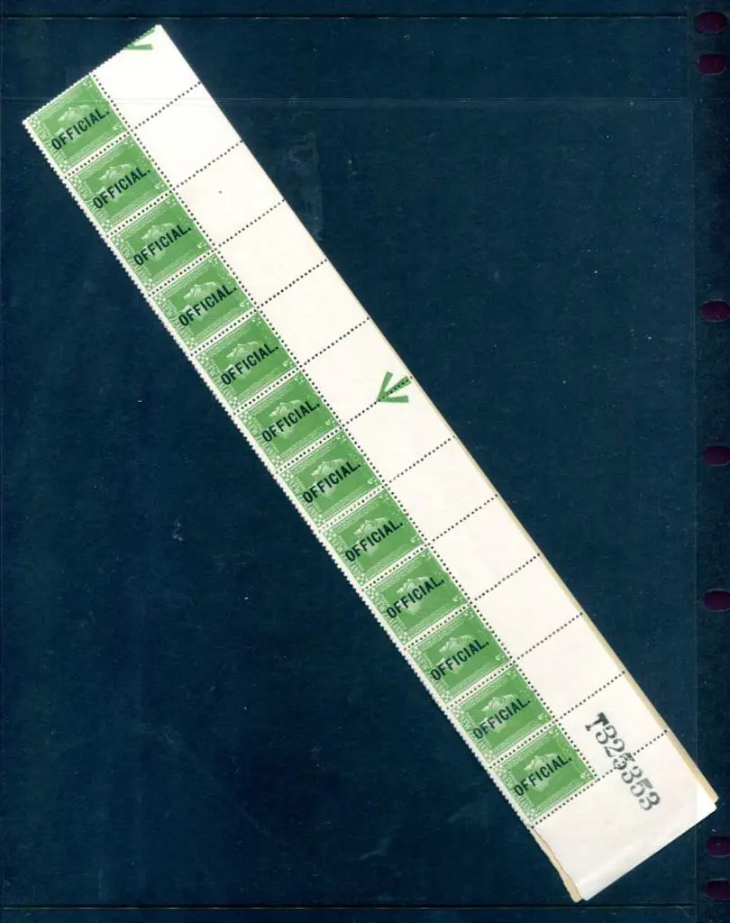 New Zealand 1925 ½d green Official on Cowan thick ... Image 1++