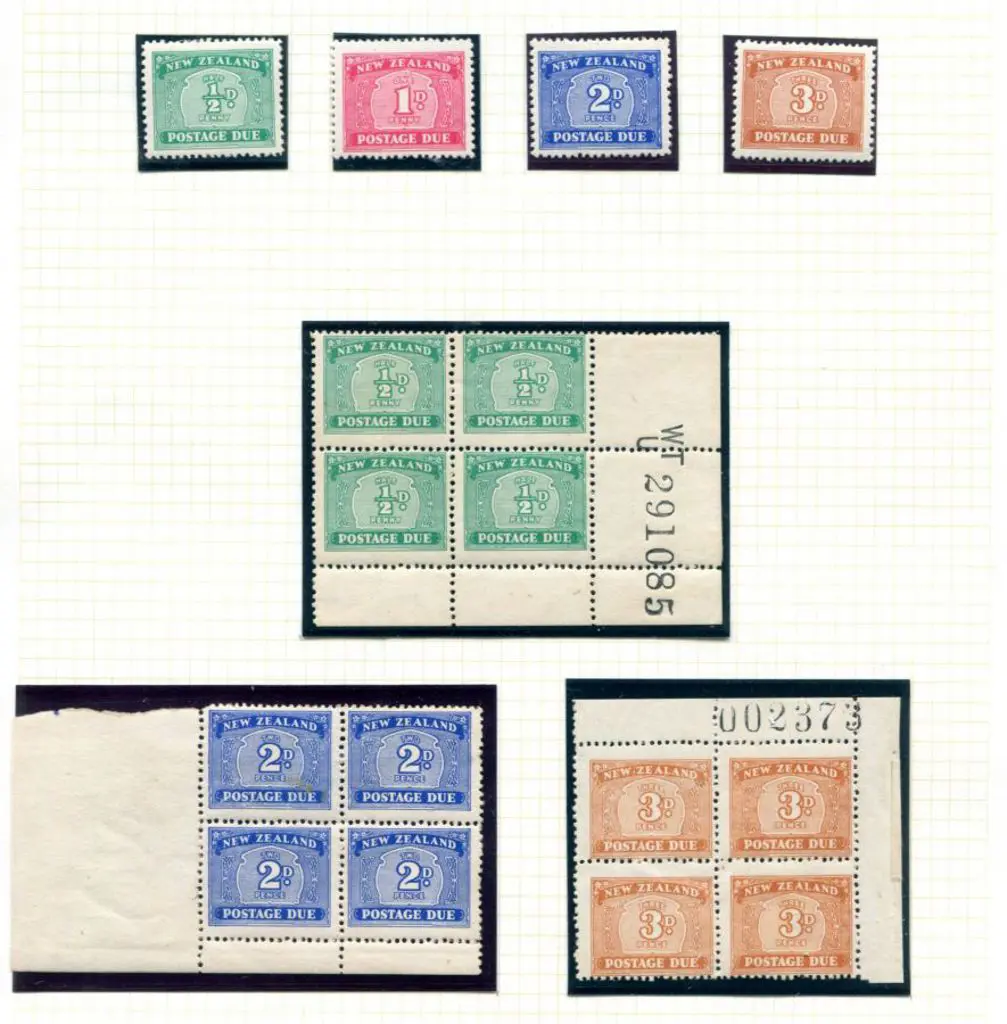 New Zealand 1939/49 Postage Dues set of 4 singles ... Image 1++