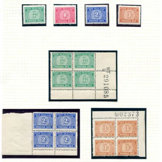 New Zealand 1939/49 Postage Dues set of 4 singles ...