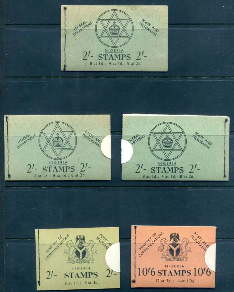 Nigeria 1957 2/-booklets (SG SB 8 & 8a with 2 of ... Image 1++