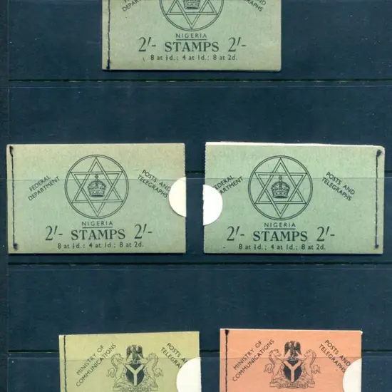 Nigeria 1957 2/-booklets (SG SB 8 & 8a with 2 of ...