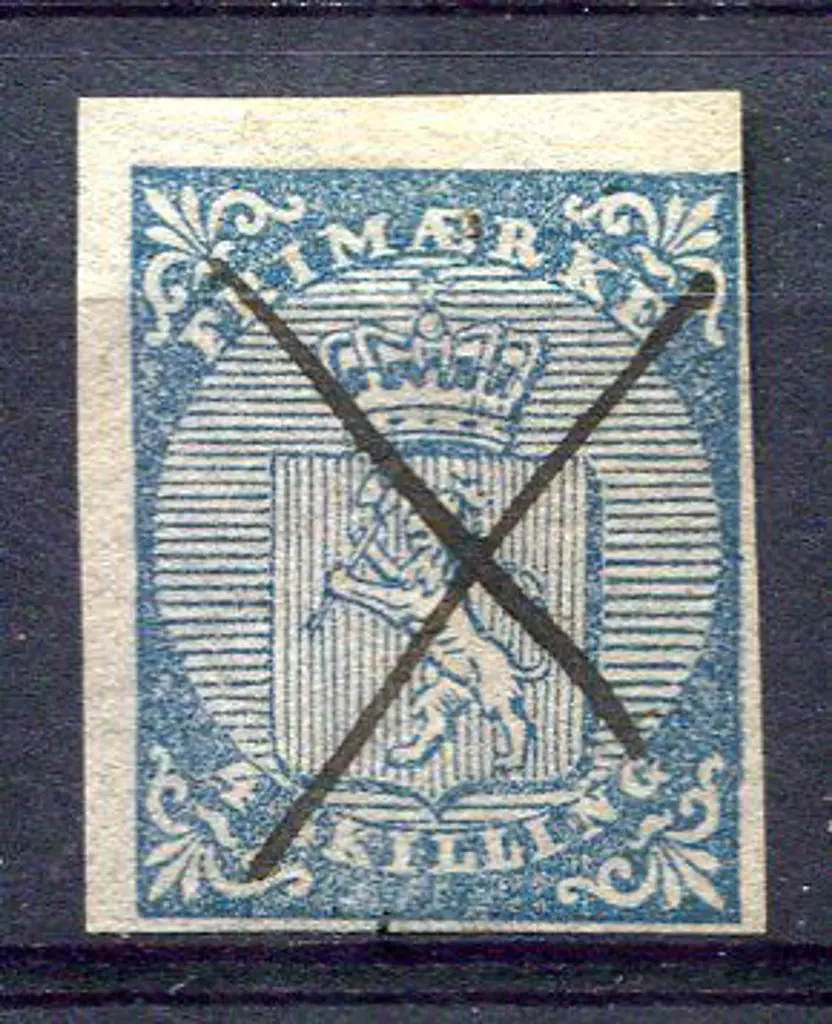 Norway 1855 4sk dull blue with 4 margins, large at ... Image 1++