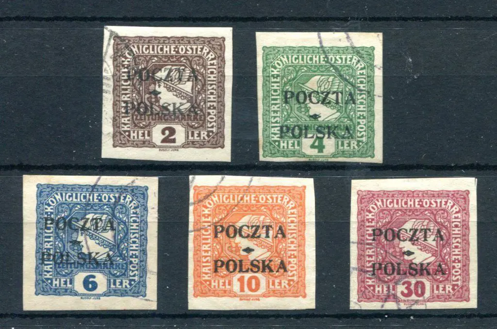 Poland 1919 Newspaper Stamps of Austria ovptd ... Image 1++