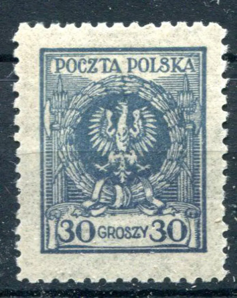 Poland 1924 30g grey-blue new currency. Superb MUH ... Image 1++