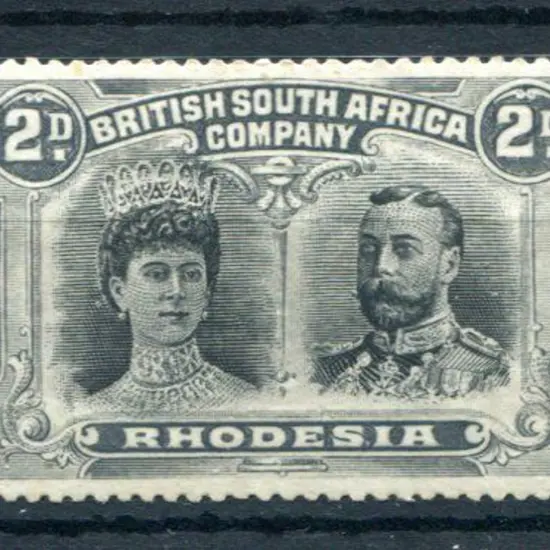 Rhodesia 1910/13 2d black & grey, perf. 15. Fine ...