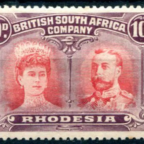 Rhodesia 1910/13 10d carmine & deep purple. Fresh ...