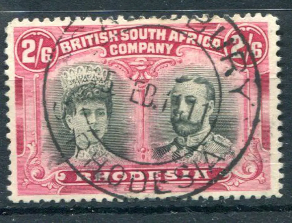 Rhodesia 1910/13 2/6d black & rose-carmine, perf. ... Image 1++