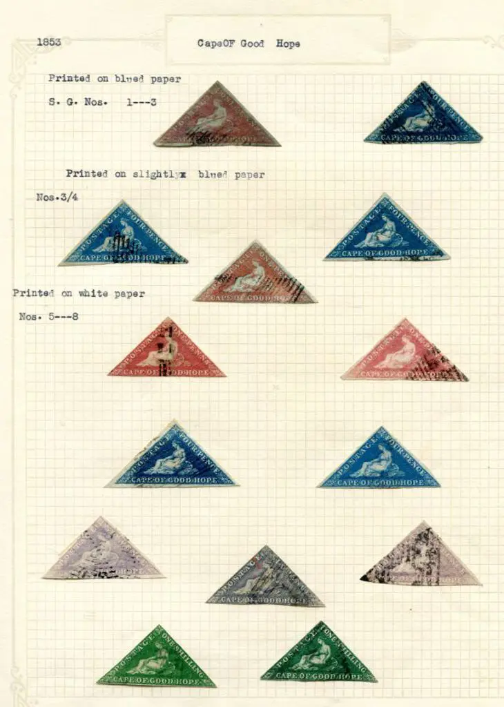 South Africa - Cape of Good Hope 1853 1d & 4d on ... Image 1++