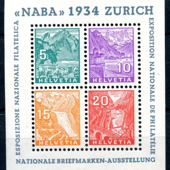 Switzerland 1934 NABA Philatelic Exhib M/S. MVLH ...