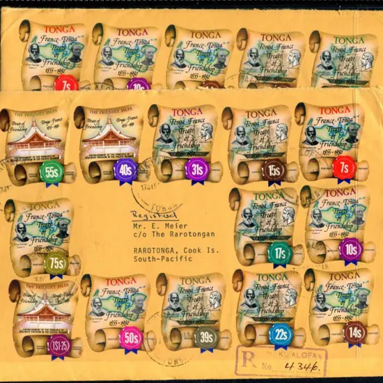 Tonga 1980 7¢ to $1.25 "Tonga - France Treaty of ...