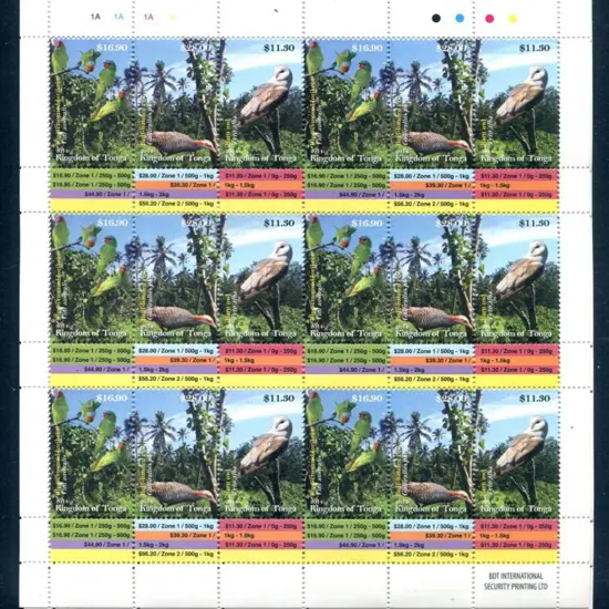 Tonga 2014 $11.30, $16.90 & $28 Birds set of 3 in ...