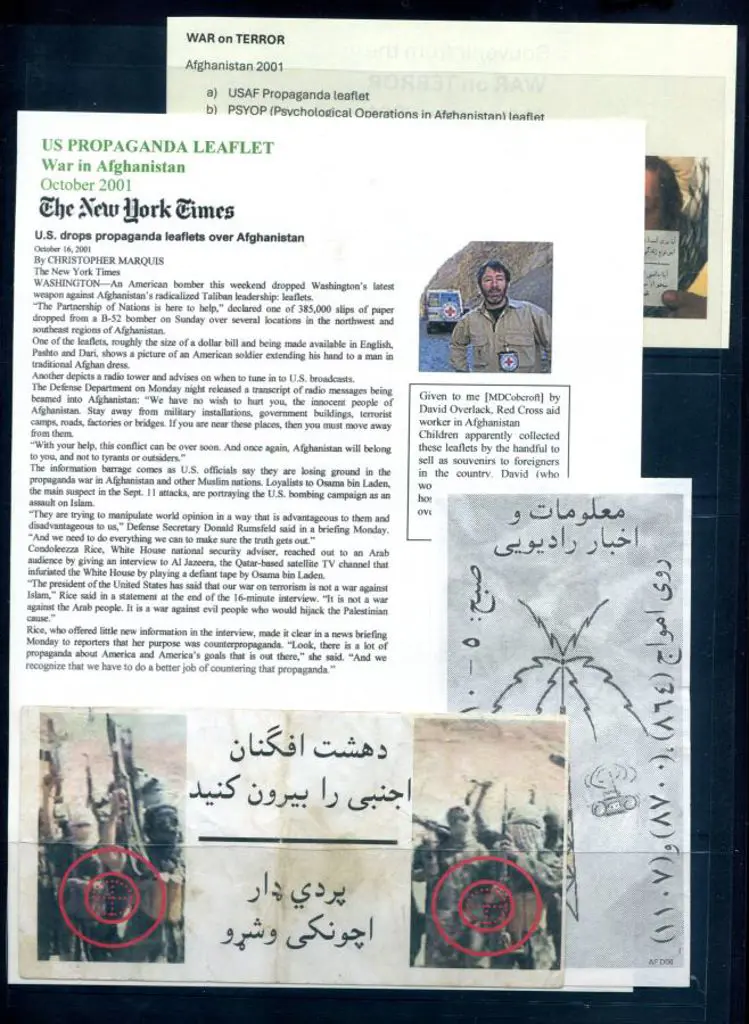 USA 2001 War in Afghanistan US Propaganda leaflet ... Image 1++