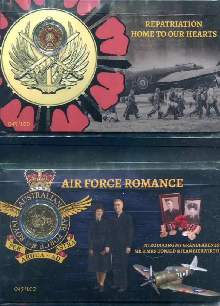 2001 $1 RAAF pictorial & 2019 $2 Repatriation ... Image 1++
