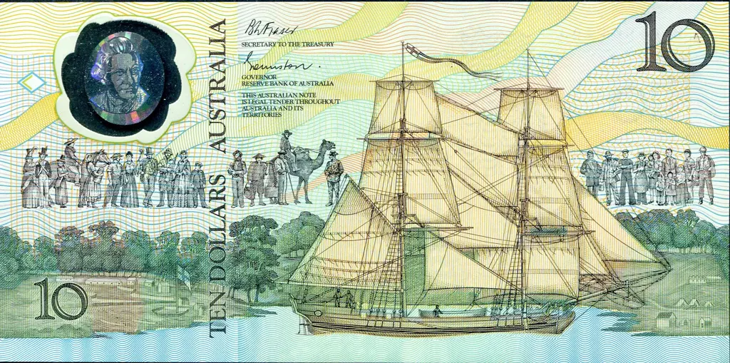 1988 $10 Bicentenary Johnston/Fraser with first AB10 ... Image 1++