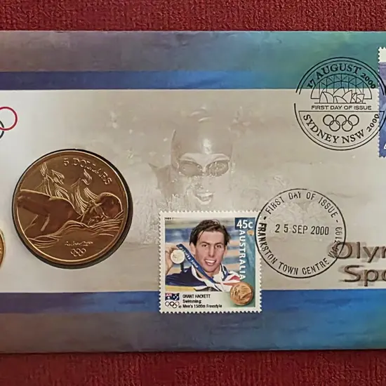 2000 (17th Aug & 25th Sept) Olympic Sports $5 coin ...