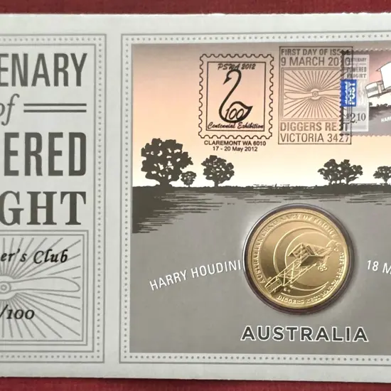 2010 (9th Mar) Cent of Powered Flight with $2.10 ...