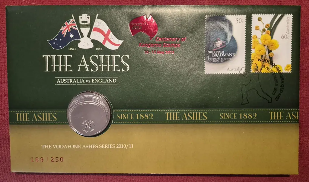 2010 (25th Nov) "The Ashes" with 50c Bradman stamp ... Image 1++
