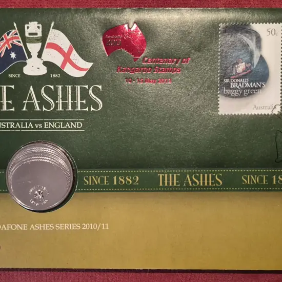 2010 (25th Nov) "The Ashes" with 50c Bradman stamp ...