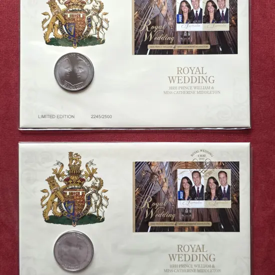 2011 (4th May) Royal Wedding GB £5 coins with Aust ...