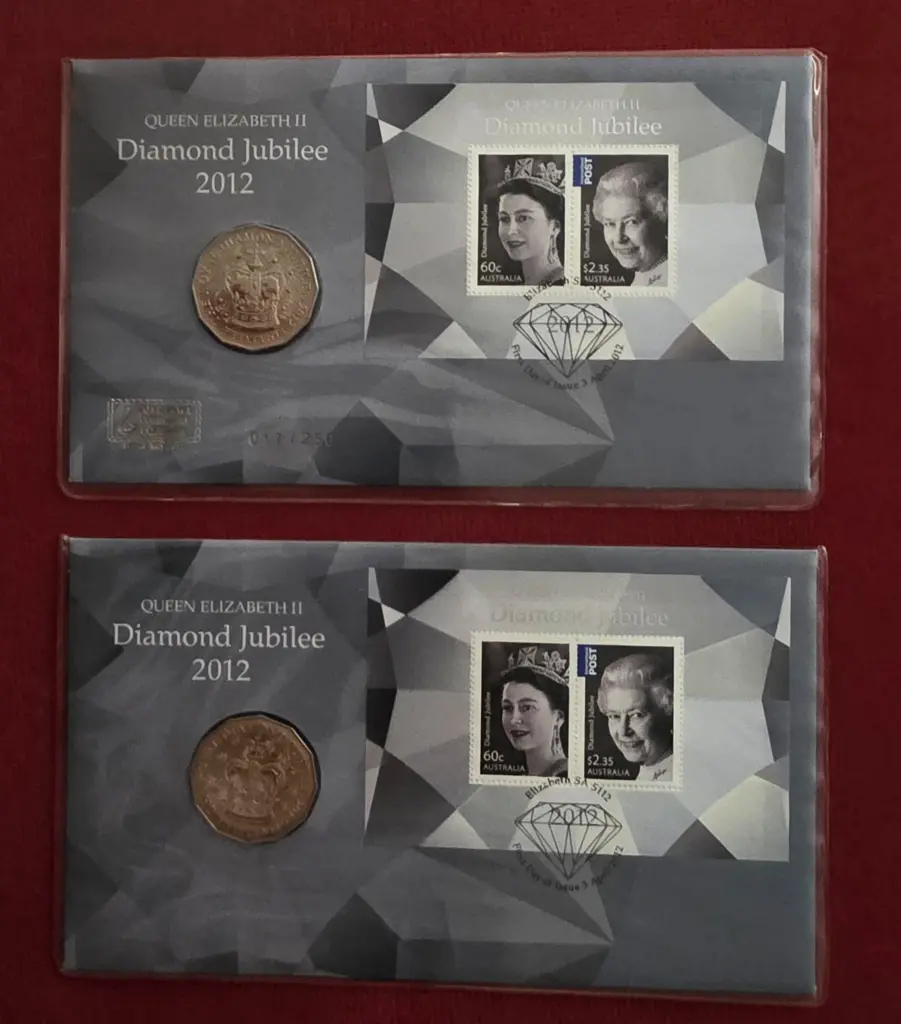 2012 (3rd April) QEII Diamond Jubilee 50c Coin PNC ... Image 1++