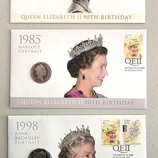 2016 (26th Aug) QEII 90th B'day set of 3 PNC's ...