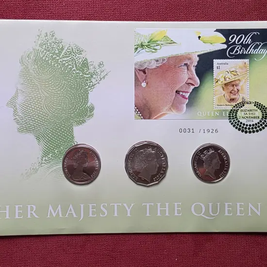 2016 (2nd Nov) QEII 90th B'day 20c x 2 & 50c PNC ...