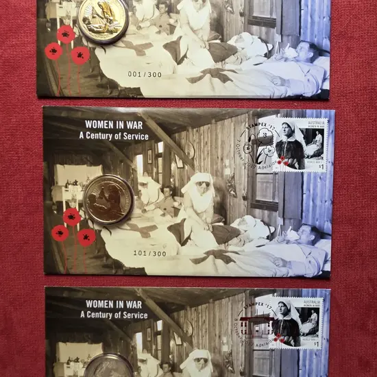 2017 (6th-7th Oct) "Women in War" set of 3 with $1 ...