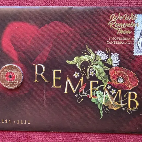 2018 (1st Nov) Remember Armistice Cent with $2 red ...