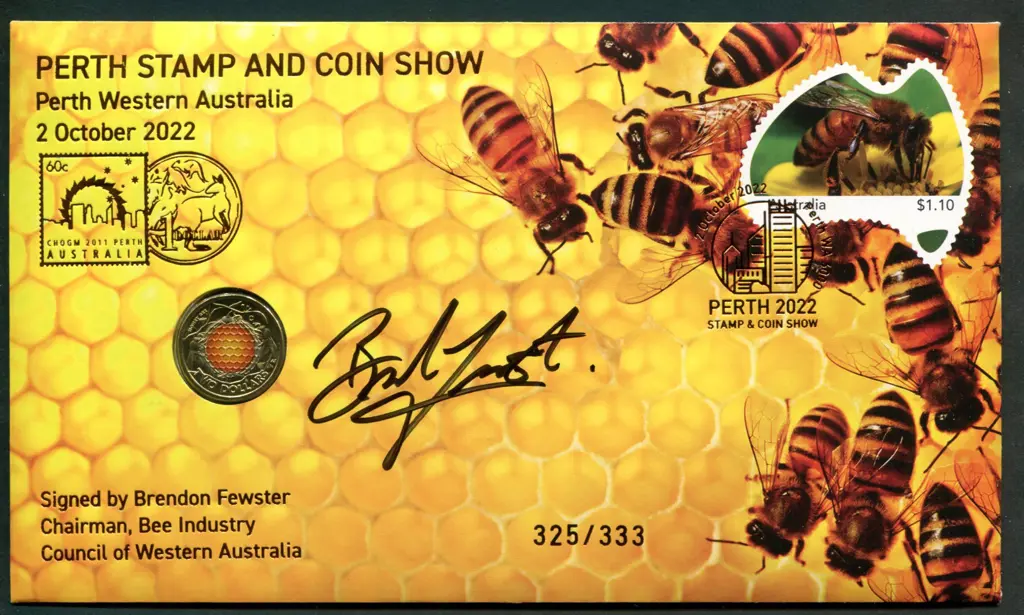 2022 (2nd Oct) $2 coloured Bee "C" Mintmark coin ... Image 1++