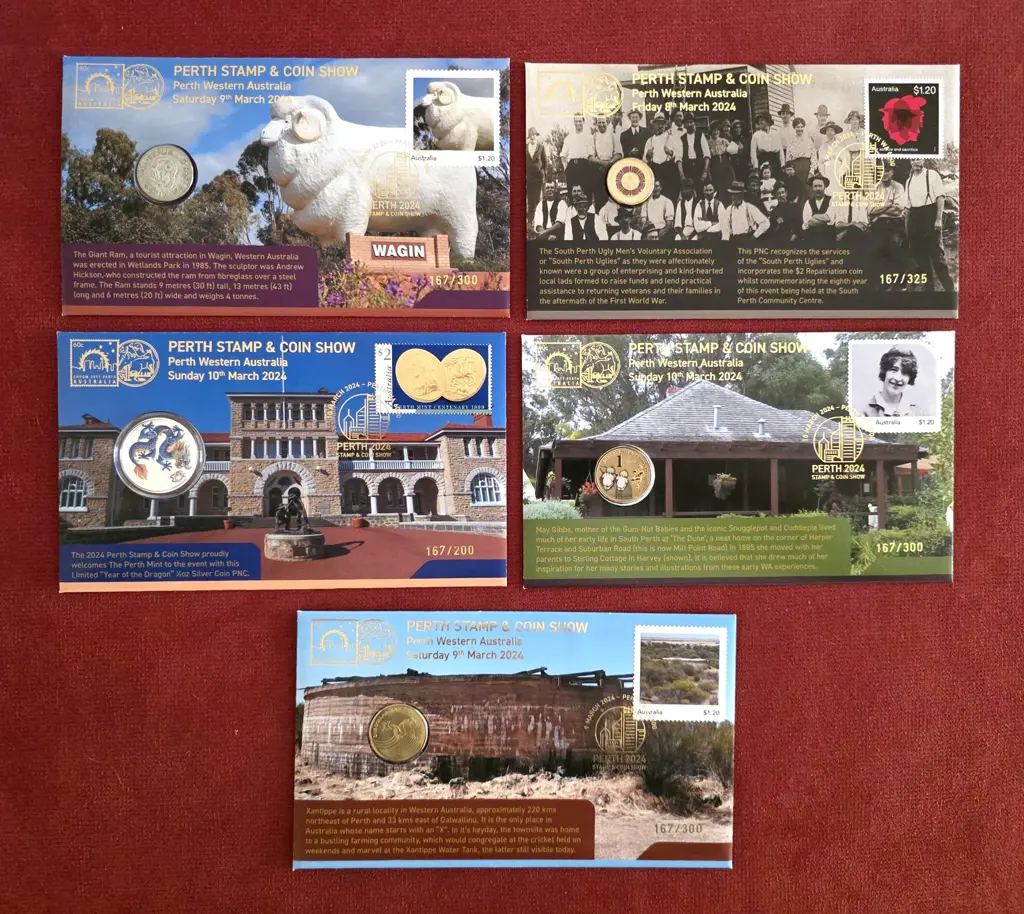 2024 (8th-10th Mar) Perth Stamp & Coin Show set of ... Image 1++