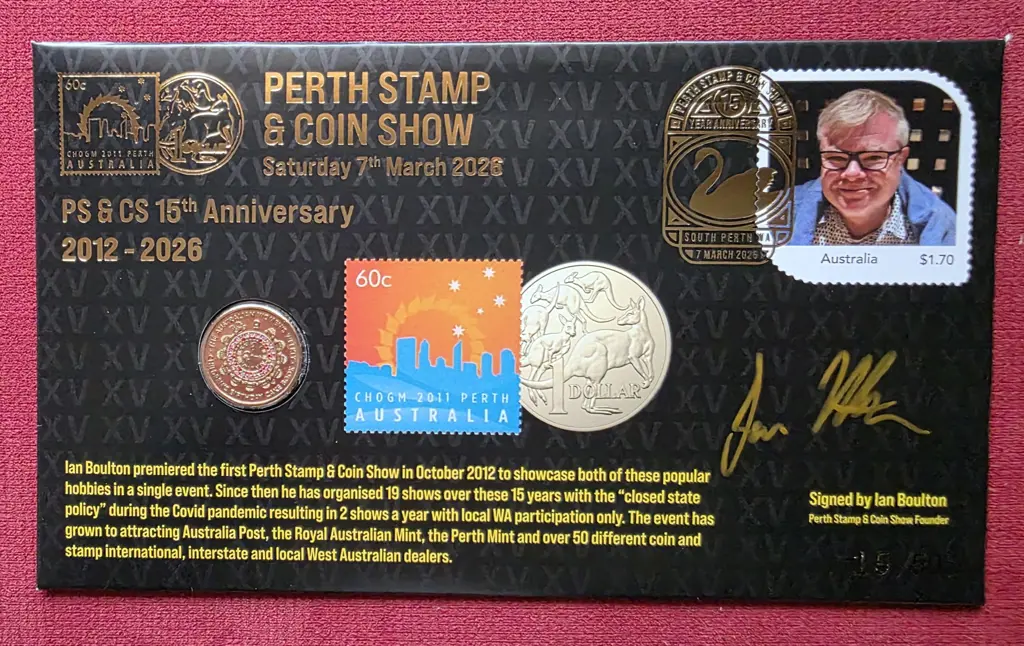 2026 (7th Mar) Perth Stamp & Coin Show 15th Anniv ... Image 1++