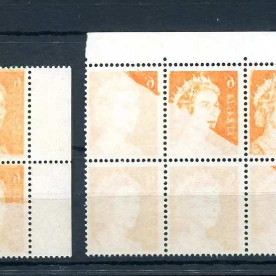 1966 6¢ orange QEII block of 4 with right with ...