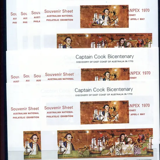 1970 Captain Cook M/S's x 10 all with misplaced ...