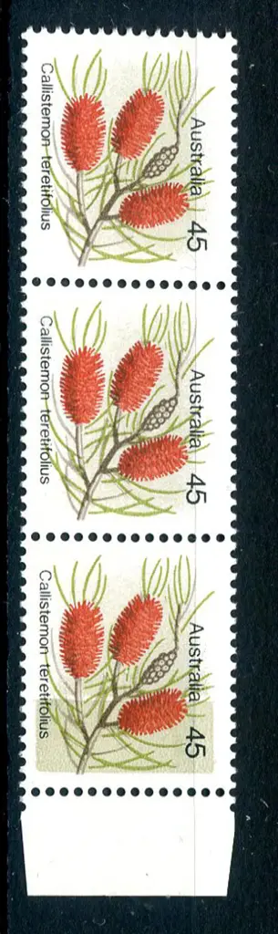 1975 45c Wildflower in right hand marginal strip ... Image 1++